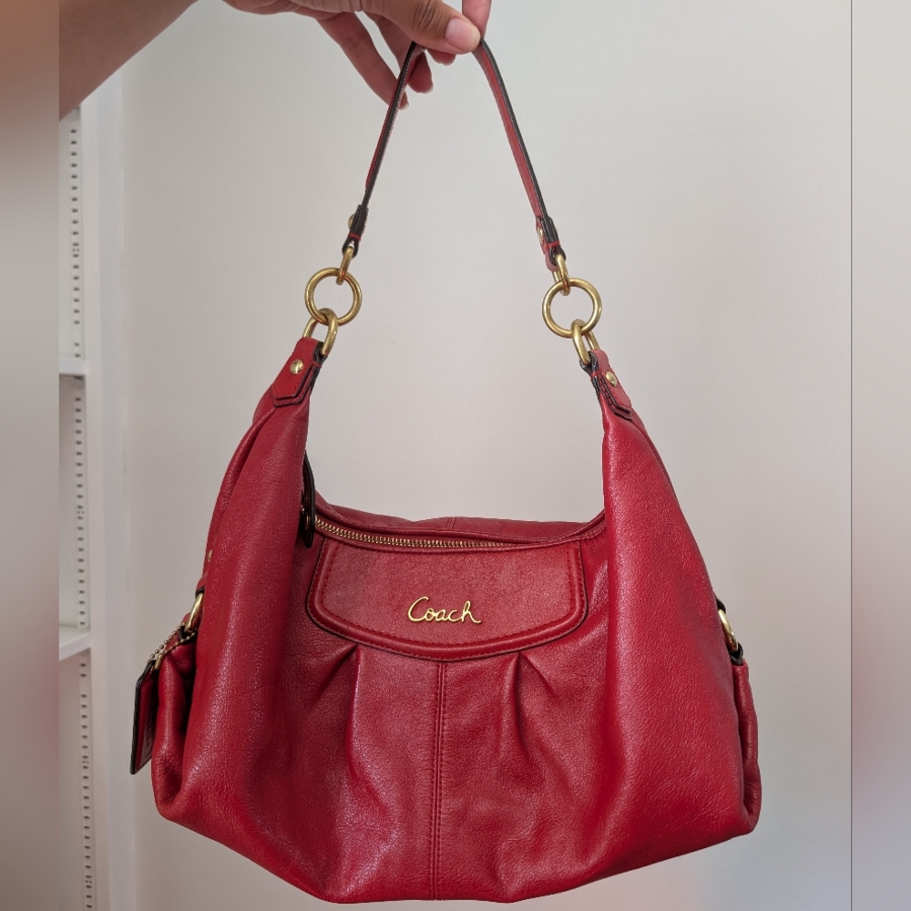 Coach Ashley Red Leather Handbag Purse EUC Y2k